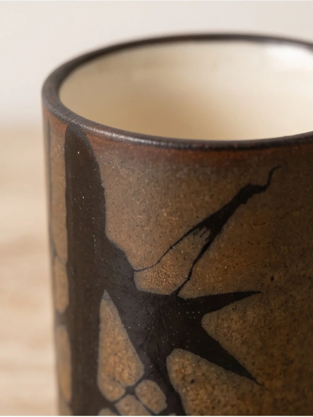 Brown Ceramic Tea Cup Set - Elegant Handcrafted Style
